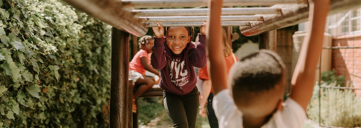 Children playing on the school grounds